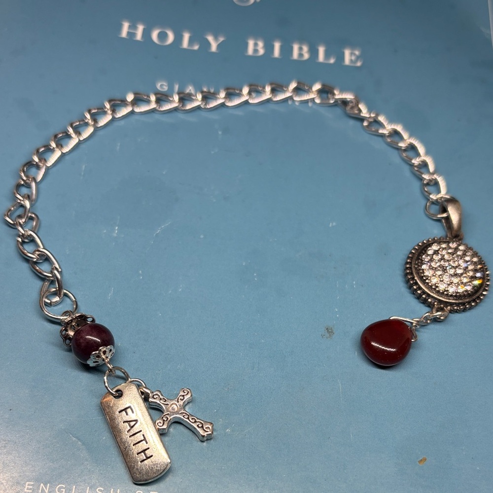 Bible Bookmark with Garnet and Vintage Elements